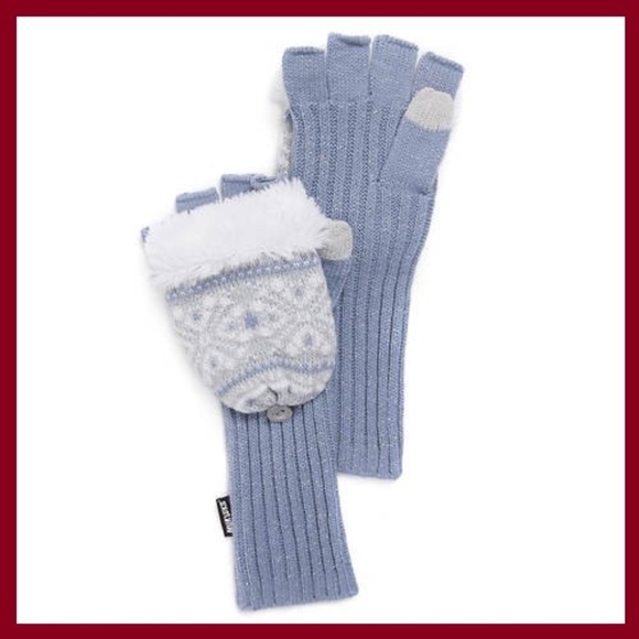Muk Luks Accessories - MUK LUKS Women's Snow Day Long Flip Mittens